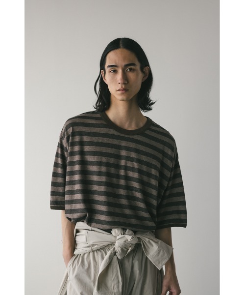 STYLEMIXER(スタイルミキサー)の「ガーメントダイボーダーT(Tシャツ/カットソー・メンズ・グレー/ブラウン・MEDIUM/LARGE)」の15枚目の写真