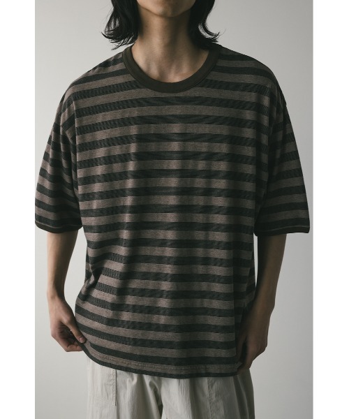 STYLEMIXER(スタイルミキサー)の「ガーメントダイボーダーT(Tシャツ/カットソー・メンズ・グレー/ブラウン・MEDIUM/LARGE)」の16枚目の写真