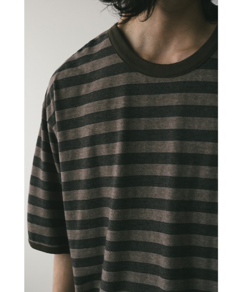STYLEMIXER(スタイルミキサー)の「ガーメントダイボーダーT(Tシャツ/カットソー・メンズ・グレー/ブラウン・MEDIUM/LARGE)」の19枚目の写真