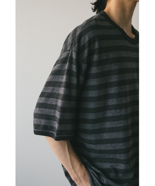 STYLEMIXER(スタイルミキサー)の「ガーメントダイボーダーT(Tシャツ/カットソー・メンズ・グレー/ブラウン・MEDIUM/LARGE)」の9枚目の写真