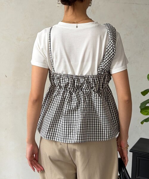 Chez toi(シェトワ)の「ビスチェ見えドッキングプルオーバー(Tシャツ/カットソー・レディース・ブラック/グレー/ベージュ・FREE)」の18枚目の写真