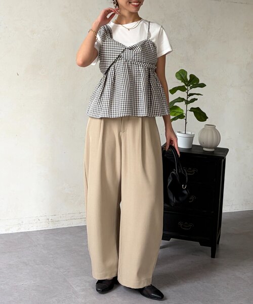 Chez toi(シェトワ)の「ビスチェ見えドッキングプルオーバー(Tシャツ/カットソー・レディース・ブラック/グレー/ベージュ・FREE)」の21枚目の写真