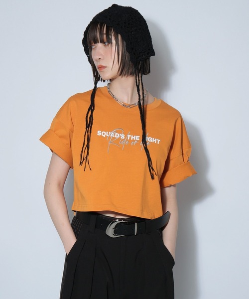 PAGEBOY(ページボーイ)の「ダブルロゴショートTシャツ(Tシャツ/カットソー・レディース・ホワイト/ブラック/コーラル・FREE)」の1枚目の写真