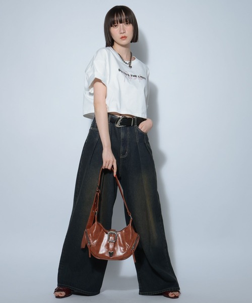 PAGEBOY(ページボーイ)の「ダブルロゴショートTシャツ(Tシャツ/カットソー・レディース・ホワイト/ブラック/コーラル・FREE)」の19枚目の写真