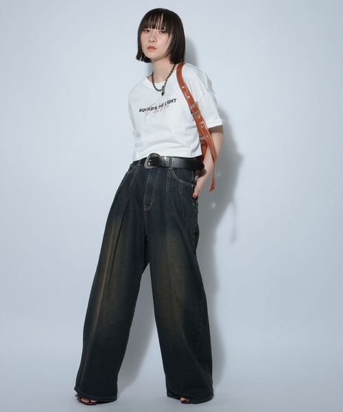 PAGEBOY(ページボーイ)の「ダブルロゴショートTシャツ(Tシャツ/カットソー・レディース・ホワイト/ブラック/コーラル・FREE)」の18枚目の写真