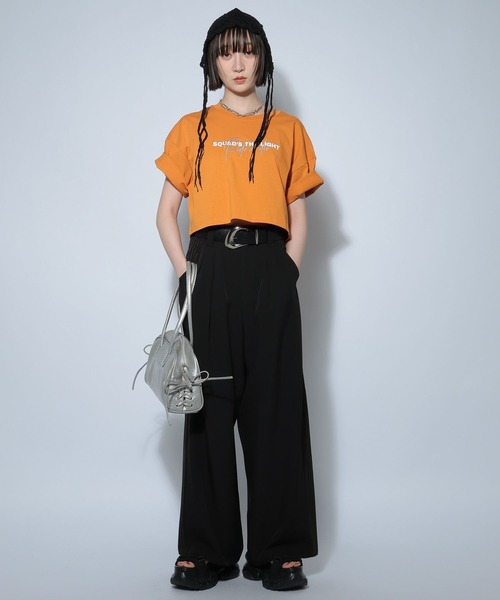 PAGEBOY(ページボーイ)の「ダブルロゴショートTシャツ(Tシャツ/カットソー・レディース・ホワイト/ブラック/コーラル・FREE)」の4枚目の写真