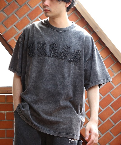 8(eight)(エイト)の「スノーウォッシュ加工半袖Tシャツ(Tシャツ/カットソー・メンズ・カーキ/ブラック/ブラウン・MEDIUM/LARGE)」の4枚目の写真