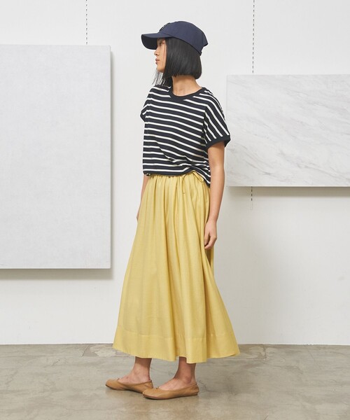 J.PRESS YORK STREET(ジェイプレスヨークストリート)の「【WOMEN】シアーフレアギャザー スカート(スカート・レディース・ブラック系/イエロー系/ブルー系・F)」の5枚目の写真