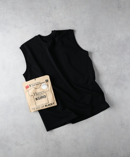 HANES(ヘインズ)の「HANES(ヘインズ)【メンズ】「KURO」スリーブレス(タンクトップ・メンズ・ブラック・L/M/S/XL)」の1枚目の写真