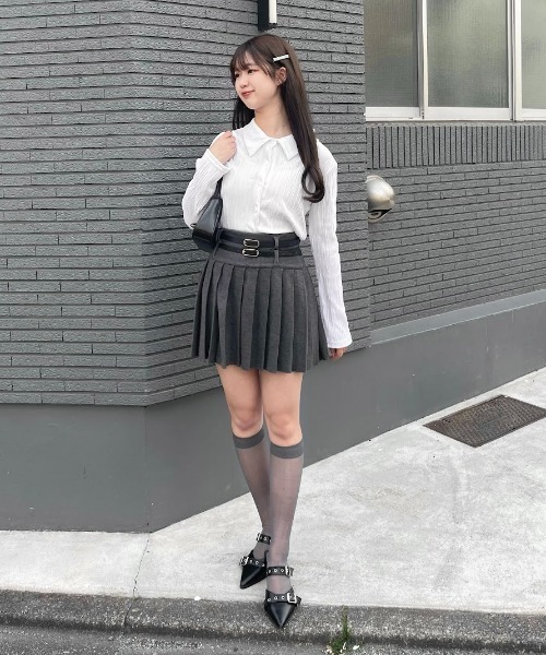 mellowneon（メロウネオン）の「ウェーブワッシャーポロブラウス（シャツ/ブラウス・レディース・ベージュ/アイボリー/ブラック・FREE）」の13枚目の写真