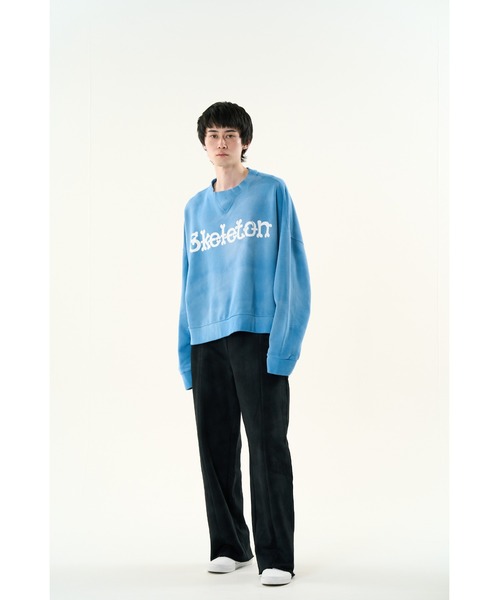 青スニーカースウェット銀ネックレス革バッグにDsquared2Tシャツ SUNBURN SKELTON SWEAT（スウェット）｜DISCOVERED