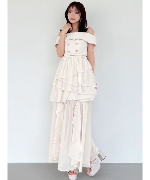 RESEXXY（リゼクシー）の「2Wayオフショルドッキングワンピース（ワンピース・レディース・アイボリー/チャコールグレー/ネイビー・FREE）」の6枚目の写真