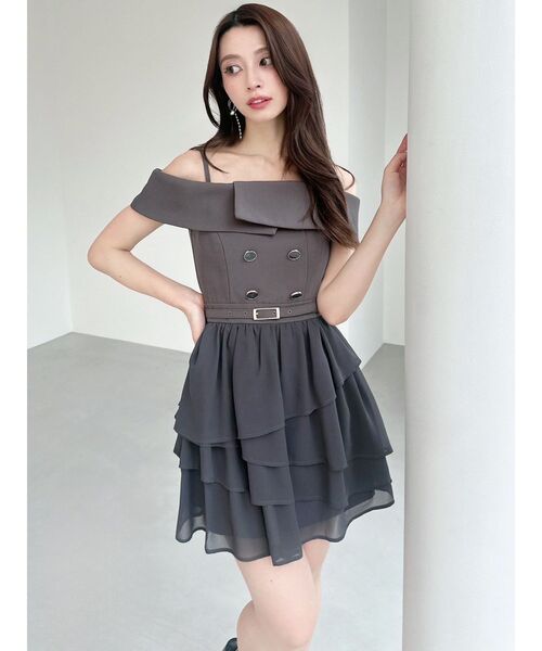 RESEXXY（リゼクシー）の「2Wayオフショルドッキングワンピース（ワンピース・レディース・アイボリー/チャコールグレー/ネイビー・FREE）」の8枚目の写真