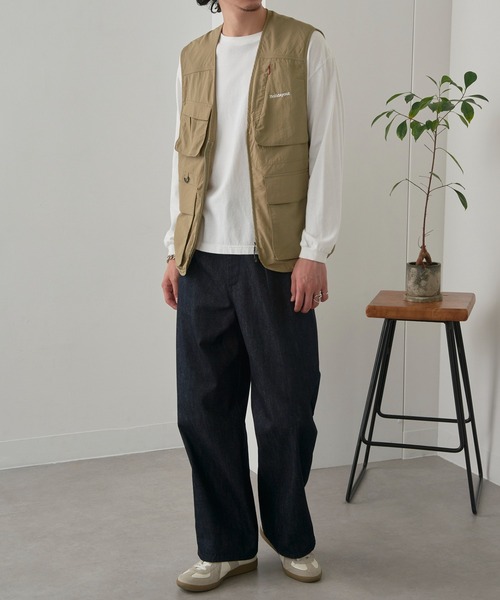 MAGASIN DE MODE Brew（マガジンデモードブリュー）の「【MAGASIN DE MODE Brew】ナイロンミリタリーフィッシングベスト MZJ（ベスト・メンズ・ネイビー/キャメル・M/L/LL）」の5枚目の写真
