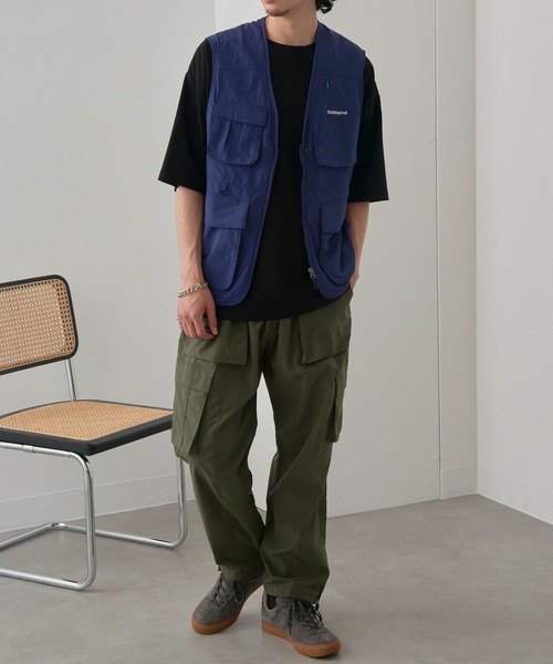 MAGASIN DE MODE Brew（マガジンデモードブリュー）の「【MAGASIN DE MODE Brew】ナイロンミリタリーフィッシングベスト MZJ（ベスト・メンズ・ネイビー/キャメル・M/L/LL）」の8枚目の写真