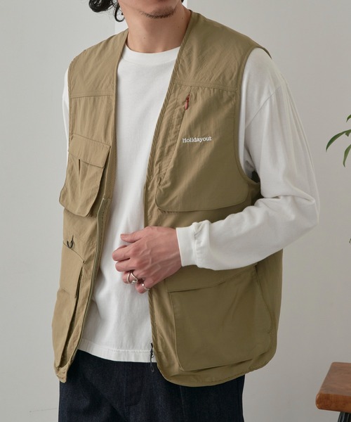 MAGASIN DE MODE Brew（マガジンデモードブリュー）の「【MAGASIN DE MODE Brew】ナイロンミリタリーフィッシングベスト MZJ（ベスト・メンズ・ネイビー/キャメル・M/L/LL）」の20枚目の写真