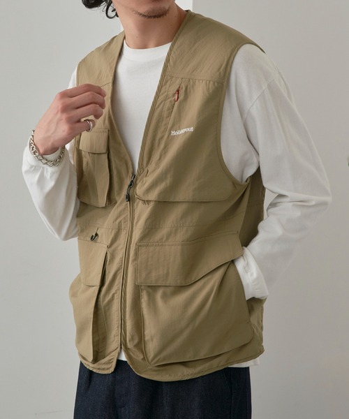 MAGASIN DE MODE Brew（マガジンデモードブリュー）の「【MAGASIN DE MODE Brew】ナイロンミリタリーフィッシングベスト MZJ（ベスト・メンズ・ネイビー/キャメル・M/L/LL）」の19枚目の写真