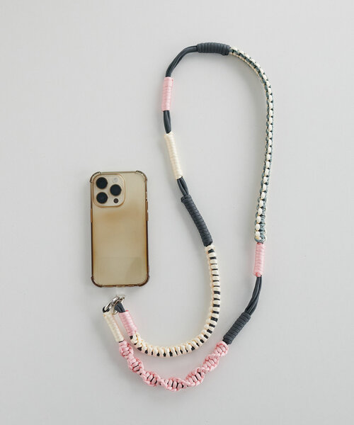 DISCOAT（ディスコート）の「配色ロープストラップ（スマホグッズ・レディース・ブラック/ピンク・FREE）」の4枚目の写真