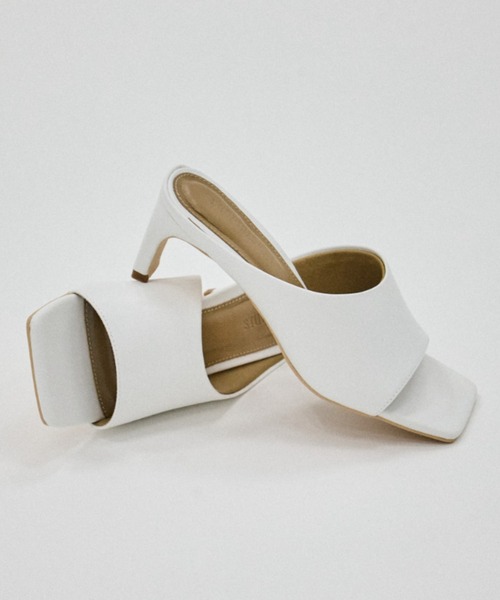 STUDIOUS（ステュディオス）の「【STUDIOUS/ステュディオス】Square Toe Mule/スクエアトゥミュール/サンダル（サンダル・レディース・シルバー/ブラック/ホワイト・1/2/3）」の8枚目の写真