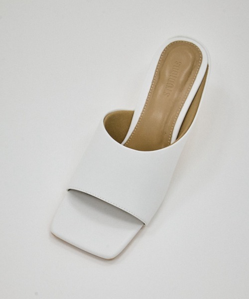 STUDIOUS（ステュディオス）の「【STUDIOUS/ステュディオス】Square Toe Mule/スクエアトゥミュール/サンダル（サンダル・レディース・シルバー/ブラック/ホワイト・1/2/3）」の9枚目の写真