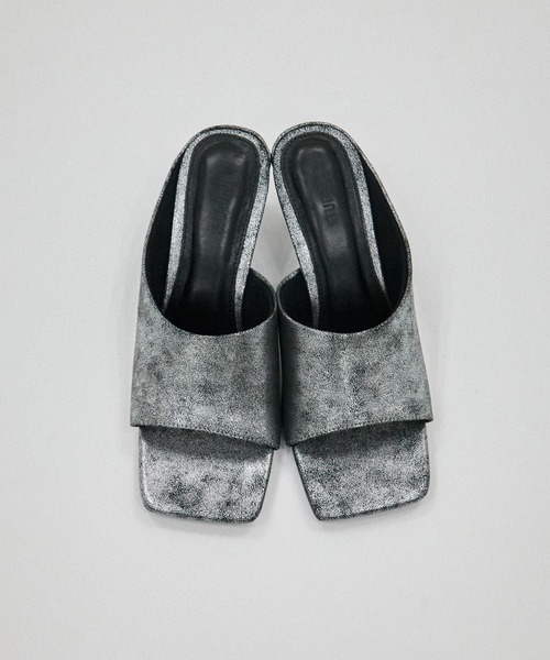 STUDIOUS（ステュディオス）の「【STUDIOUS/ステュディオス】Square Toe Mule/スクエアトゥミュール/サンダル（サンダル・レディース・シルバー/ブラック/ホワイト・1/2/3）」の13枚目の写真