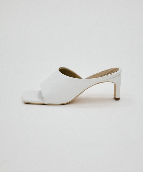 サンダル・ミュール LES MULES BISOU MULES Les Mules Bisou Closed Toe 90mm Circle/Square Heel | Black