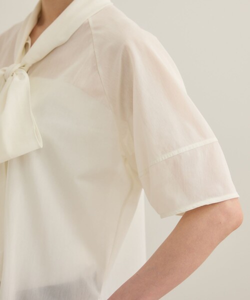 ROPE'(ロペ)の「【洗える】シアートリコットボウタイブラウス(Tシャツ/カットソー・レディース・ブラック/ホワイト/オレンジ・36/38)」の17枚目の写真