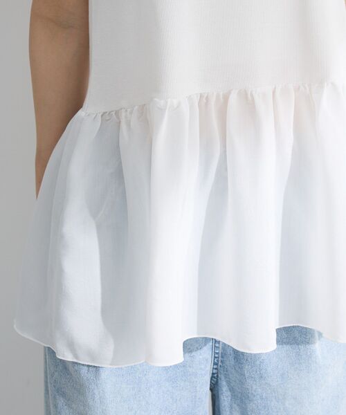 Green　Parks（グリーンパークス）の「裾フリルタンクトップ（タンクトップ・レディース・ストライプ/オフホワイト・FREE）」の11枚目の写真