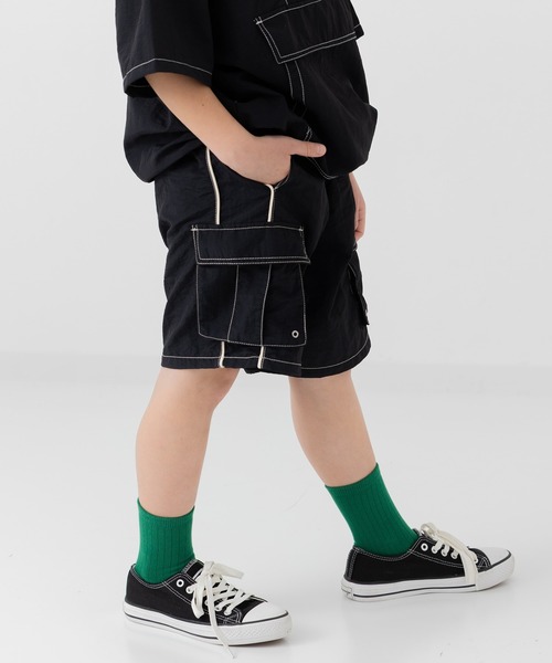 JAM & LINK(ジャムアンドリンク)の「ナイロン脇ラインカーゴハーフパンツ(その他パンツ・キッズ・ブラック/カーキ/ベージュ/ブラウン・100cm/110cm/120cm/130cm/140cm/150cm/160cm)」の12枚目の写真