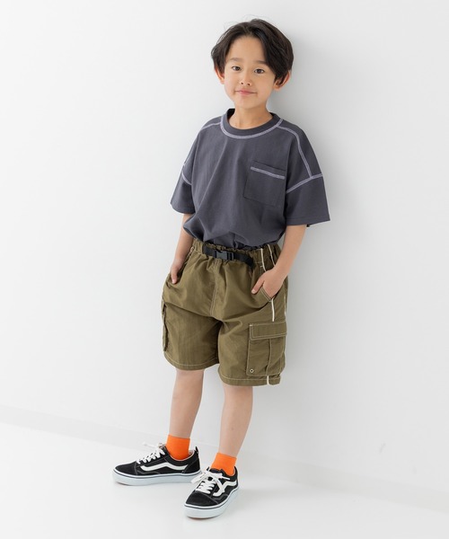 JAM & LINK(ジャムアンドリンク)の「ナイロン脇ラインカーゴハーフパンツ(その他パンツ・キッズ・ブラック/カーキ/ベージュ/ブラウン・100cm/110cm/120cm/130cm/140cm/150cm/160cm)」の16枚目の写真