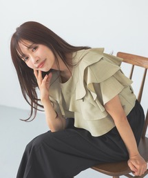 mysty woman | 【WEB限定】メニーフリルブラウス  499731(シャツ/ブラウス)