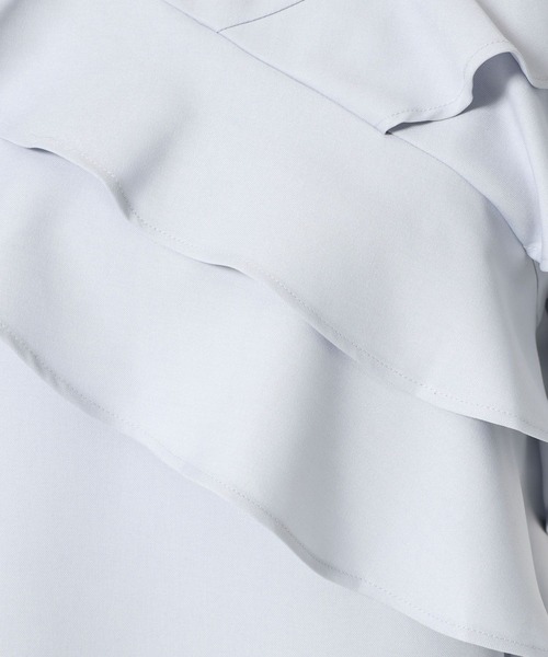 mysty woman（ミスティウーマン）の「【WEB限定】メニーフリルブラウス  499731（シャツ/ブラウス・レディース・オフホワイト/ライトグリーン/ブラウン/ライトブルー/ブラック・FREE）」の6枚目の写真