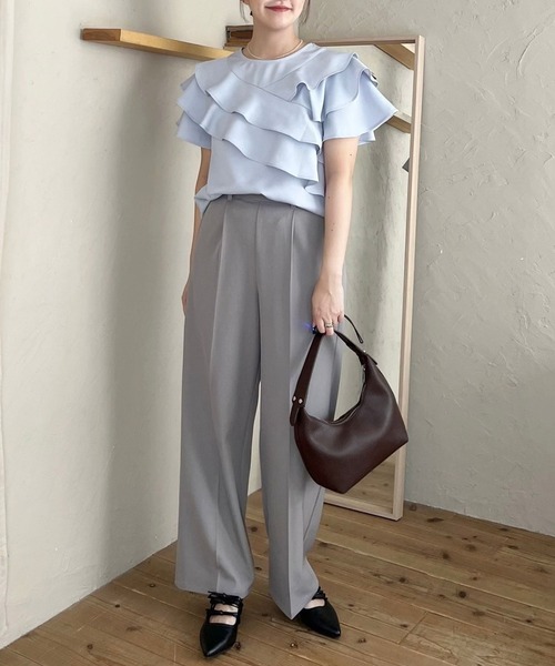ブラウス シャツ 「WEB限定」メニーフリルブラウス  499731 レディース mysty woman ブラウス シャツ 「WEB限定」メニーフリルブラウス