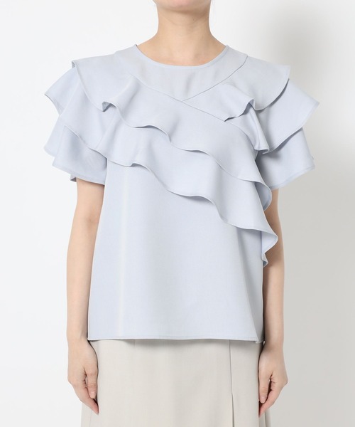 mysty woman（ミスティウーマン）の「【WEB限定】メニーフリルブラウス  499731（シャツ/ブラウス・レディース・オフホワイト/ライトグリーン/ブラウン/ライトブルー/ブラック・FREE）」の17枚目の写真