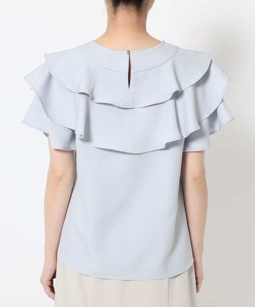 mysty woman（ミスティウーマン）の「【WEB限定】メニーフリルブラウス  499731（シャツ/ブラウス・レディース・オフホワイト/ライトグリーン/ブラウン/ライトブルー/ブラック・FREE）」の15枚目の写真