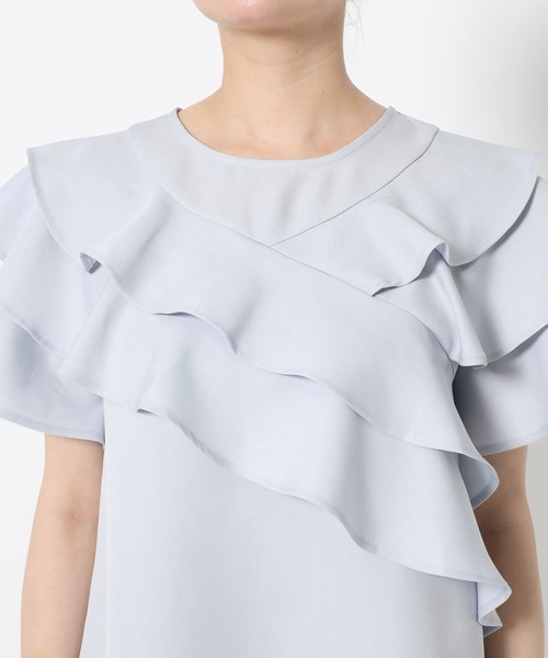 mysty woman（ミスティウーマン）の「【WEB限定】メニーフリルブラウス  499731（シャツ/ブラウス・レディース・オフホワイト/ライトグリーン/ブラウン/ライトブルー/ブラック・FREE）」の14枚目の写真