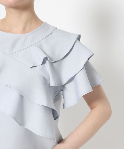 mysty woman（ミスティウーマン）の「【WEB限定】メニーフリルブラウス  499731（シャツ/ブラウス・レディース・オフホワイト/ライトグリーン/ブラウン/ライトブルー/ブラック・FREE）」の13枚目の写真