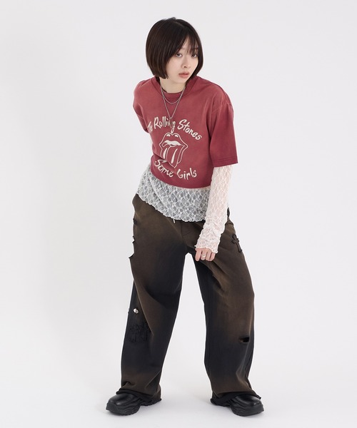 Perushu（ペルーシュ）の「CROSS DAMAGE SWEAT PANTS クロスダメージスウェットパンツ（スウェットパンツ・メンズ・ブラウン/ネイビー/ブラック・LARGE/MEDIUM）」の12枚目の写真