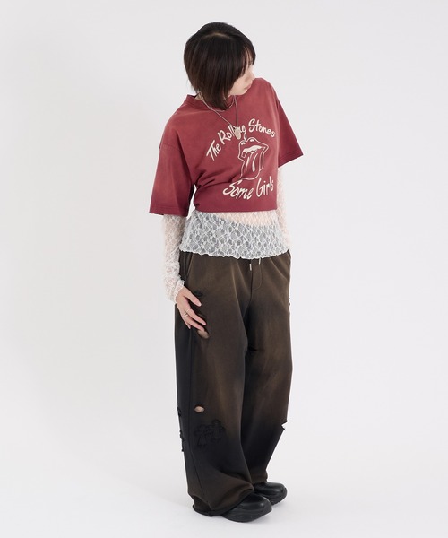 Perushu（ペルーシュ）の「CROSS DAMAGE SWEAT PANTS クロスダメージスウェットパンツ（スウェットパンツ・メンズ・ブラウン/ネイビー/ブラック・LARGE/MEDIUM）」の17枚目の写真