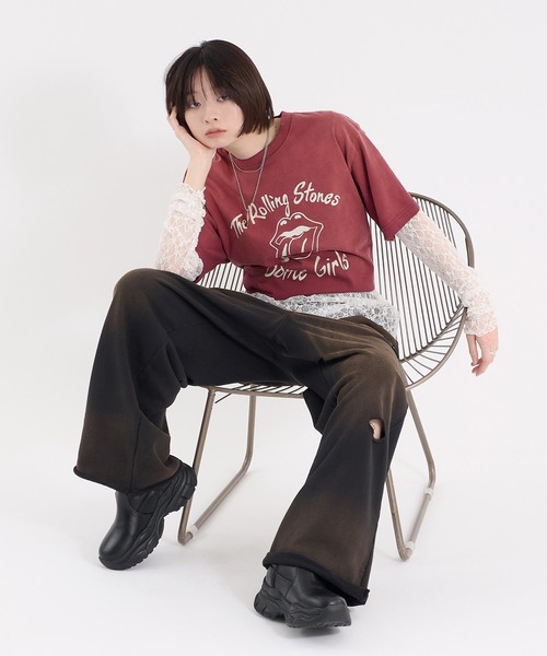 Perushu（ペルーシュ）の「CROSS DAMAGE SWEAT PANTS クロスダメージスウェットパンツ（スウェットパンツ・メンズ・ブラウン/ネイビー/ブラック・LARGE/MEDIUM）」の9枚目の写真