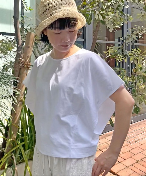 tシャツ ハイテンションポンチカットソー レディース サイドスリットハイポンチ ルーズオーバードレープS/Sカットソー