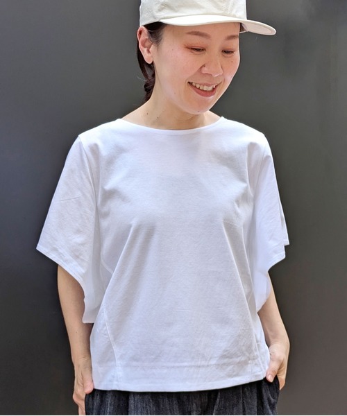 yuni（ユニ　）の「●ハイパワーポンチウィングドスリーブプルオーバー（Tシャツ/カットソー・レディース・ボルドー/ホワイト/ブラック/イエロー・FREE）」の12枚目の写真