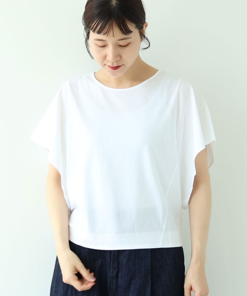 yuni（ユニ　）の「●ハイパワーポンチウィングドスリーブプルオーバー（Tシャツ/カットソー・レディース・ボルドー/ホワイト/ブラック/イエロー・FREE）」の13枚目の写真