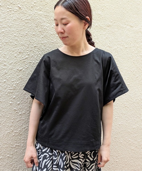 yuni（ユニ　）の「●ハイパワーポンチウィングドスリーブプルオーバー（Tシャツ/カットソー・レディース・ボルドー/ホワイト/ブラック/イエロー・FREE）」の18枚目の写真