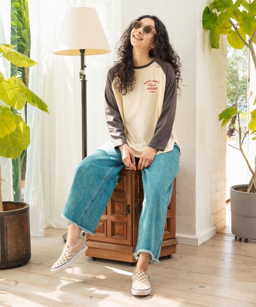 anap mimpi（アナップミンピ）の「配色 ラグラン ワンポイント 刺繍 ロングスリーブ Tシャツ（Tシャツ/カットソー・レディース・ネイビー/グリーン/ダークグレー・FREE）」の10枚目の写真