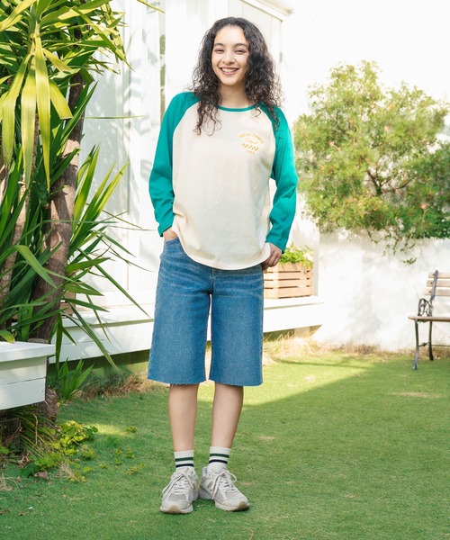 anap mimpi（アナップミンピ）の「配色 ラグラン ワンポイント 刺繍 ロングスリーブ Tシャツ（Tシャツ/カットソー・レディース・ネイビー/グリーン/ダークグレー・FREE）」の14枚目の写真