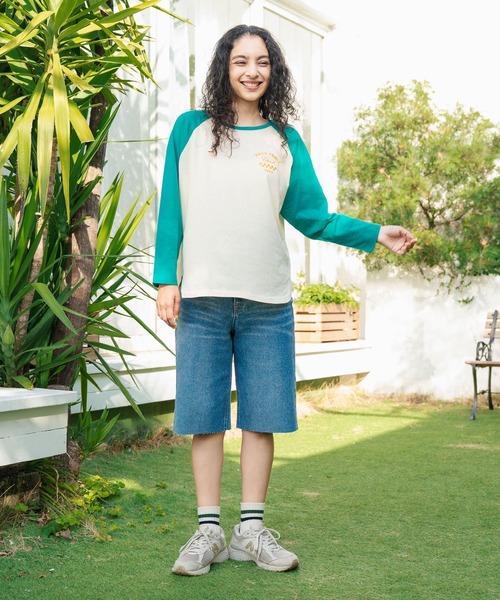 anap mimpi（アナップミンピ）の「配色 ラグラン ワンポイント 刺繍 ロングスリーブ Tシャツ（Tシャツ/カットソー・レディース・ネイビー/グリーン/ダークグレー・FREE）」の15枚目の写真