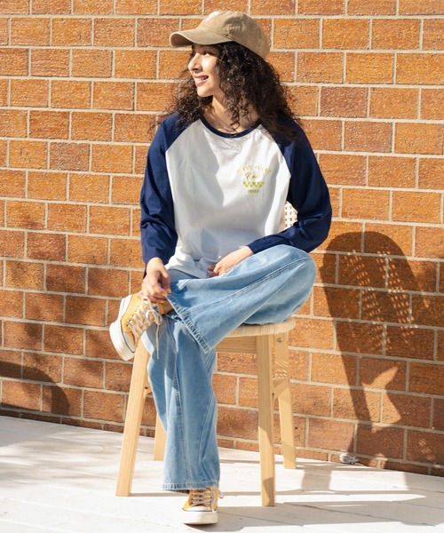 anap mimpi（アナップミンピ）の「配色 ラグラン ワンポイント 刺繍 ロングスリーブ Tシャツ（Tシャツ/カットソー・レディース・ネイビー/グリーン/ダークグレー・FREE）」の20枚目の写真