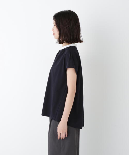 セール】◇フレンチスリーブカットソークレリックブラウス（T