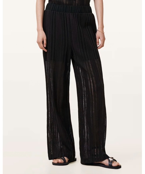ALLSAINTS(オールセインツ)の「GIANA CROCHET LADDER WIDE LEG TROUSERS | GIANA クロシェ ラダー ワイド レッグ トラウザー(その他パンツ・レディース・ブラック・S/M/XS)」の2枚目の写真